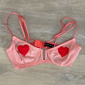 Fleur du Mal x Urban Outfitters Heart Mesh Bra 32D